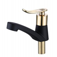 Black Golden finishing Plastic Metal hybrid Basin Faucet